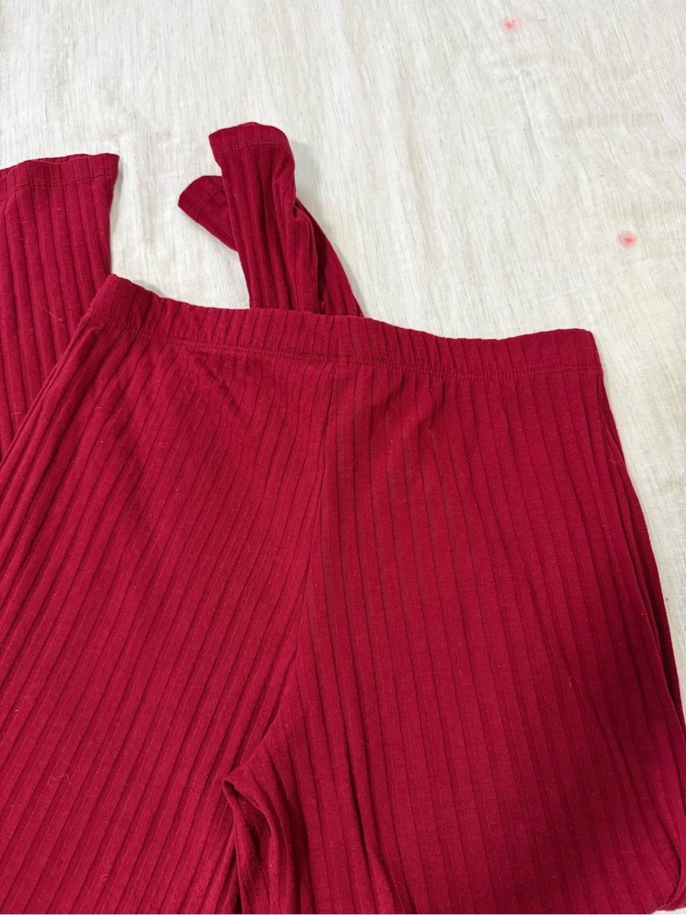 Forever 21  Ribbed Flare Leggings - Burgundy